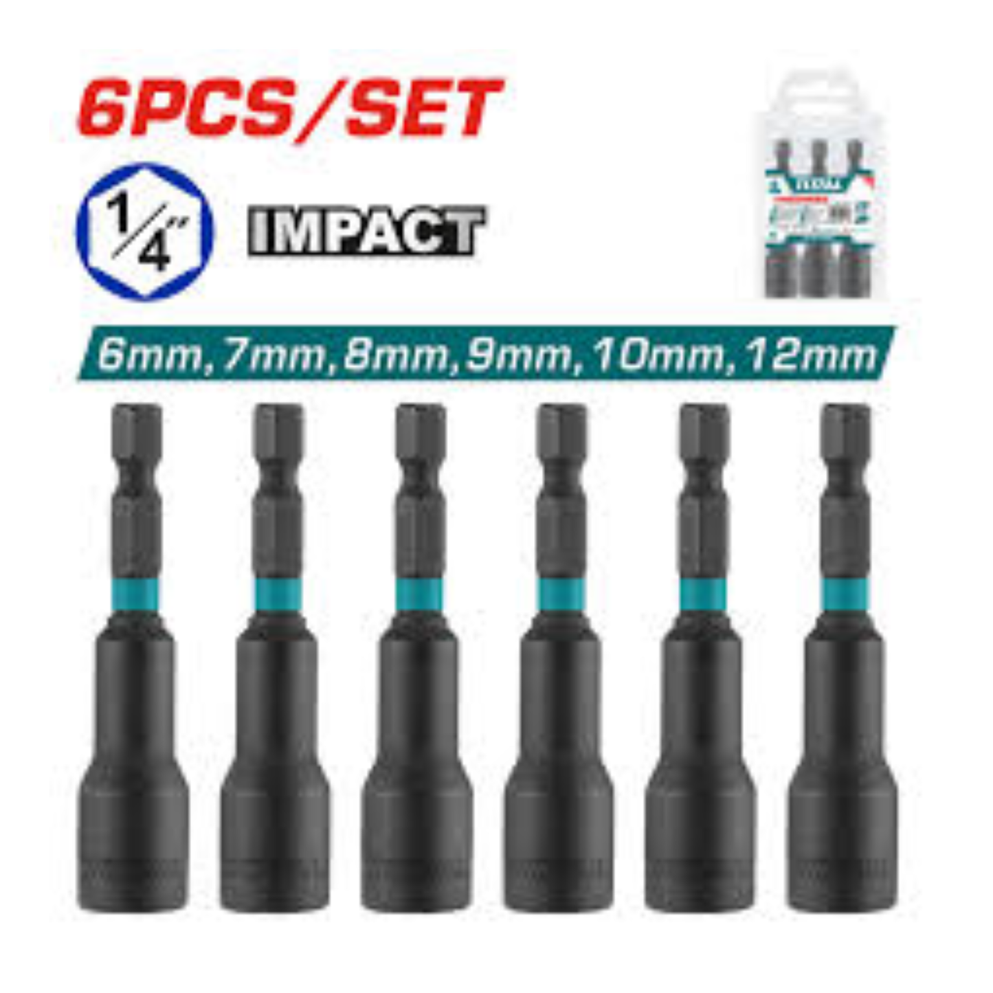 6 Pcs impact magnetic nut set TAC2765061