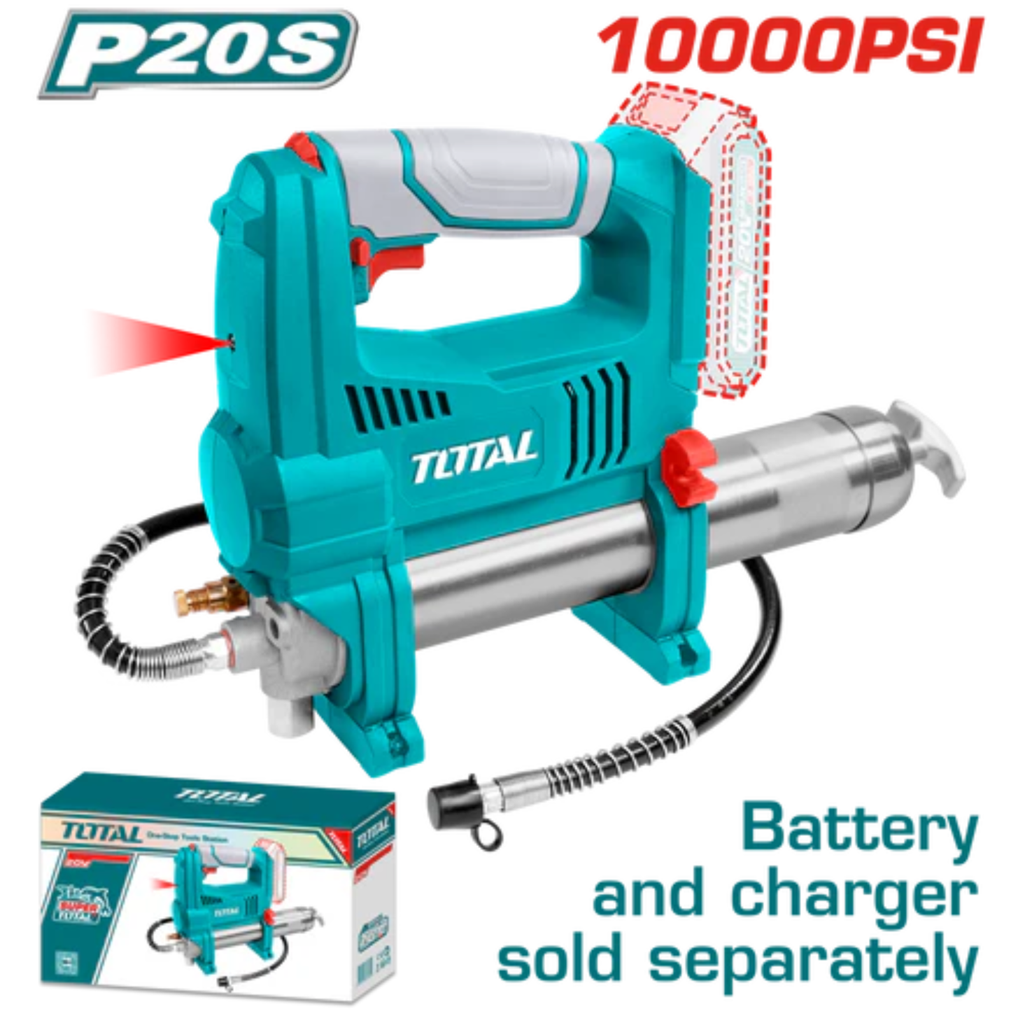 Cordless grease gun 10 000psi TGGLI2010