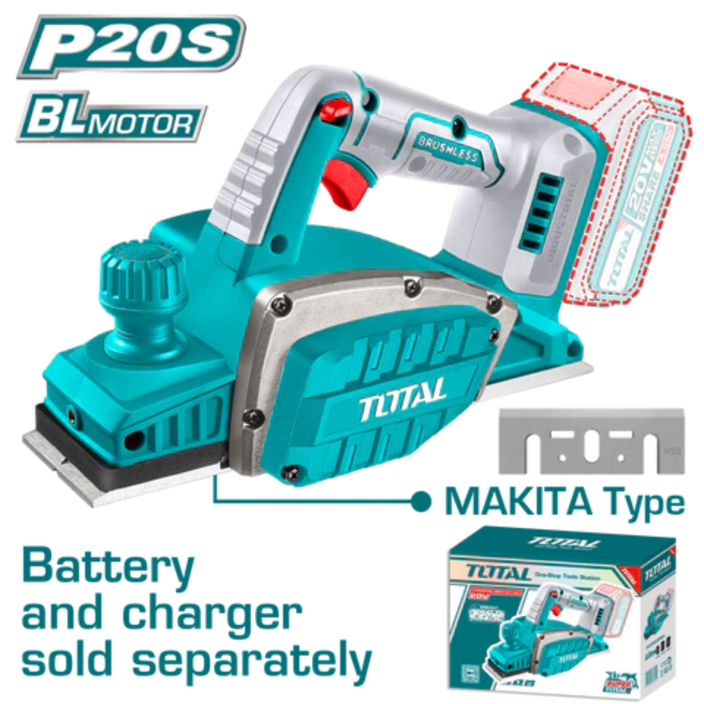 Cordless planer 14000rpm TRLI20401