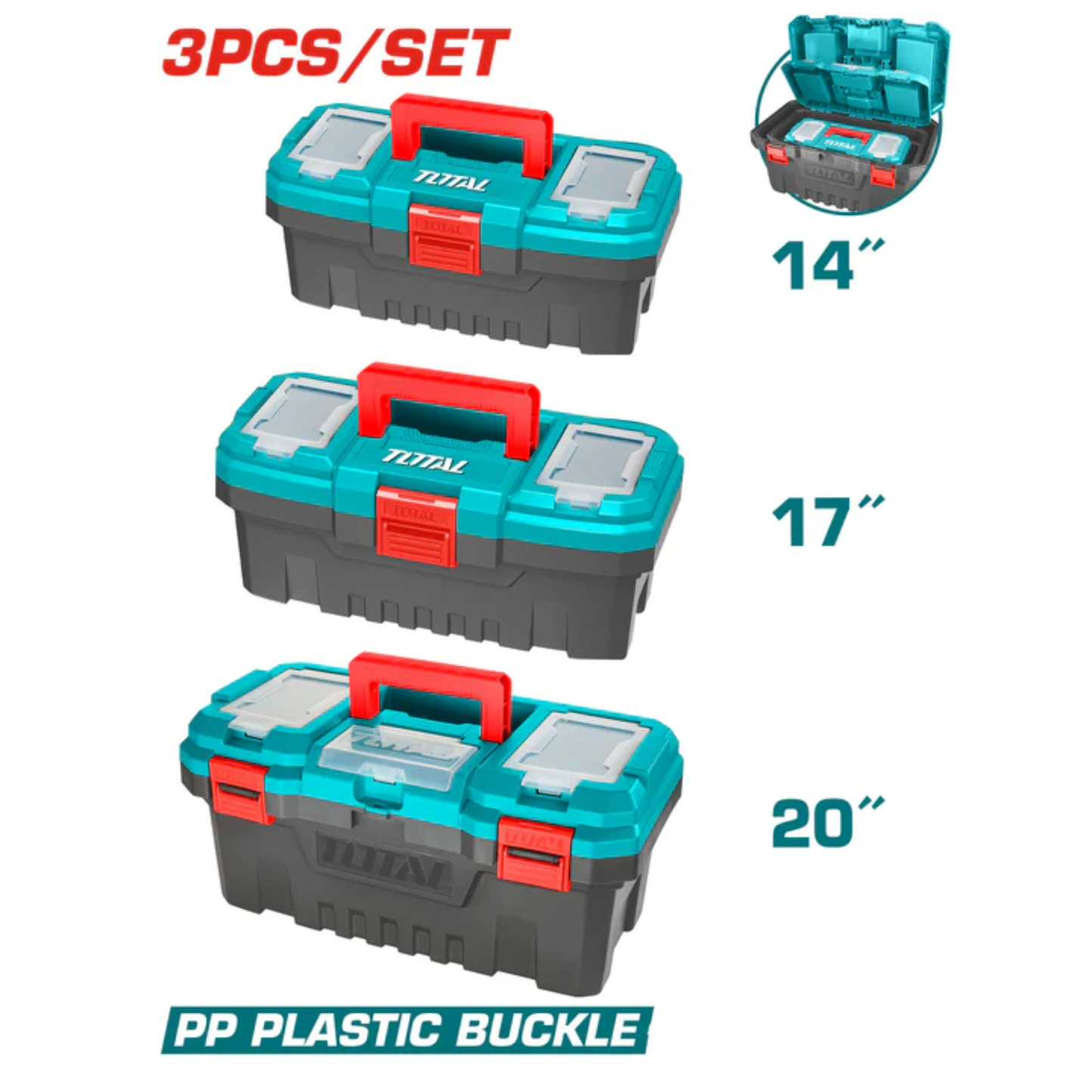 Plastic Toolboxes 14'',17'',20'' or Set TPBXK0031