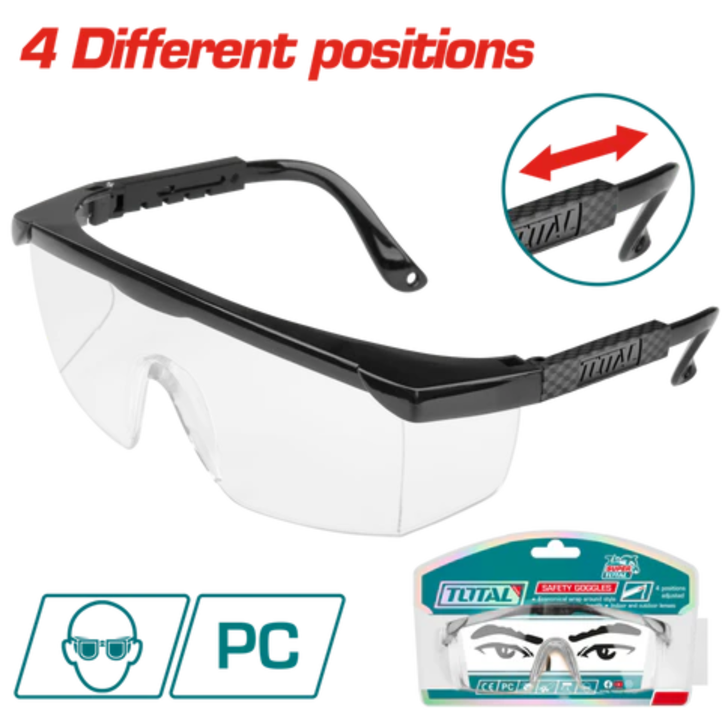 Safety goggles Adjustable Clear TSP301