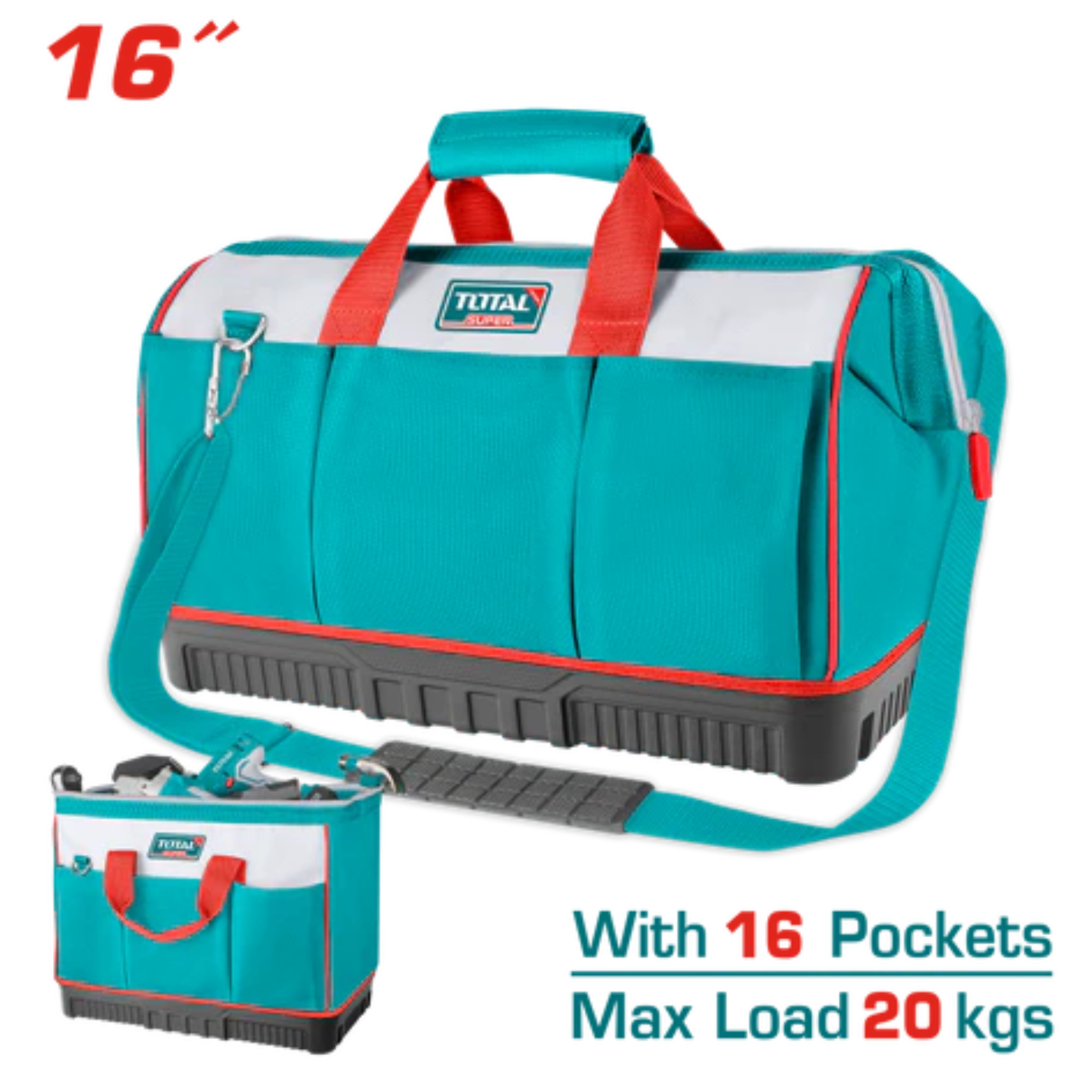 16'' Tools Bag with reinforced base. THT16163