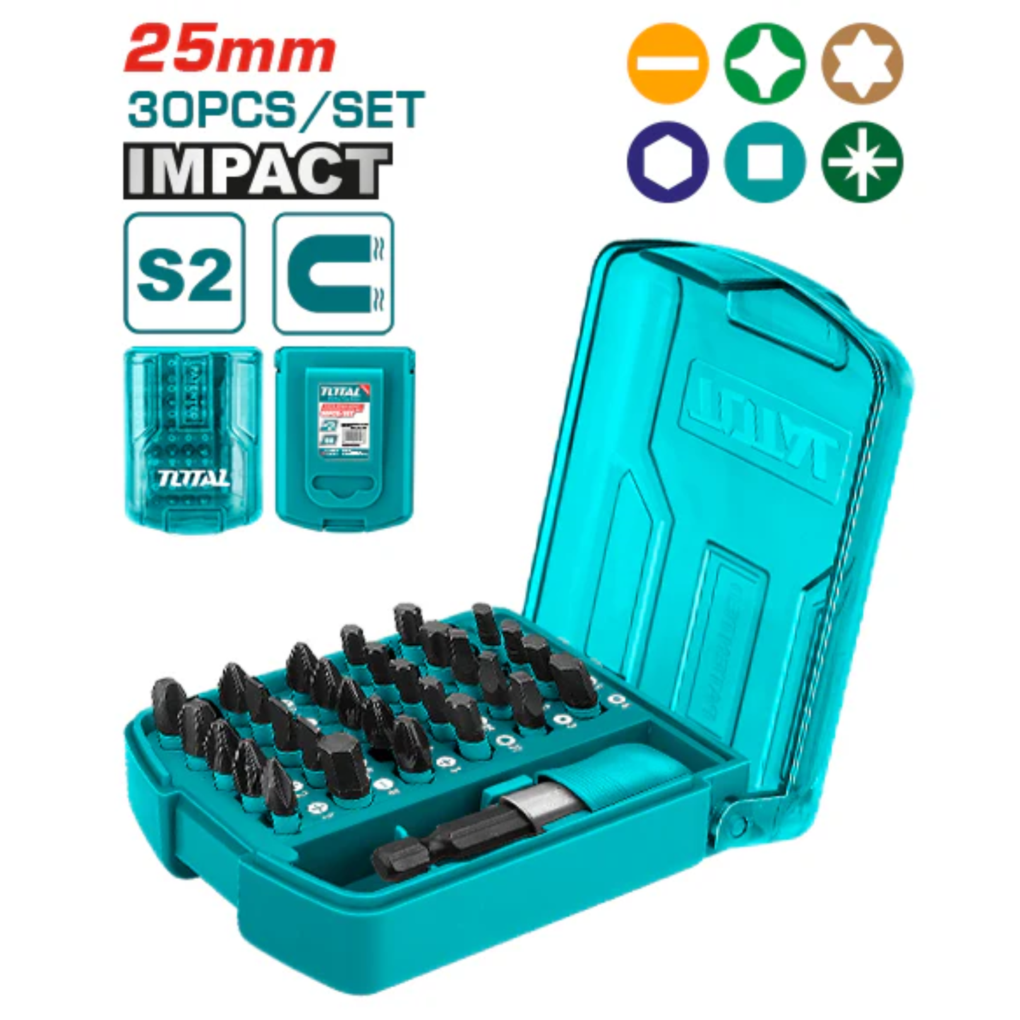 30 Pcs 25mm impact screwdriver bits set TACSD18306