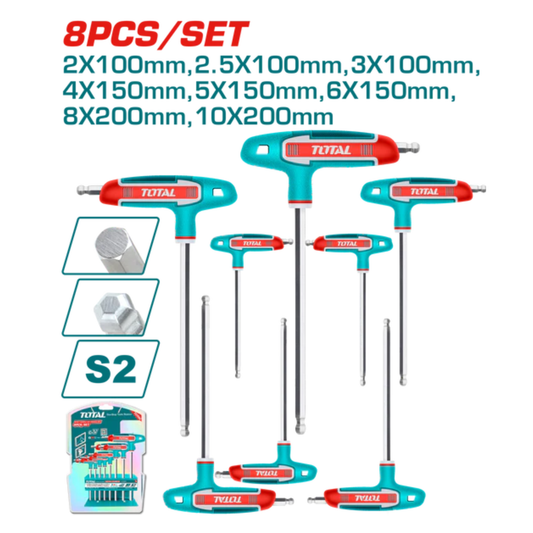 8 Pcs Thandle ball point hex wrench set THHW80826