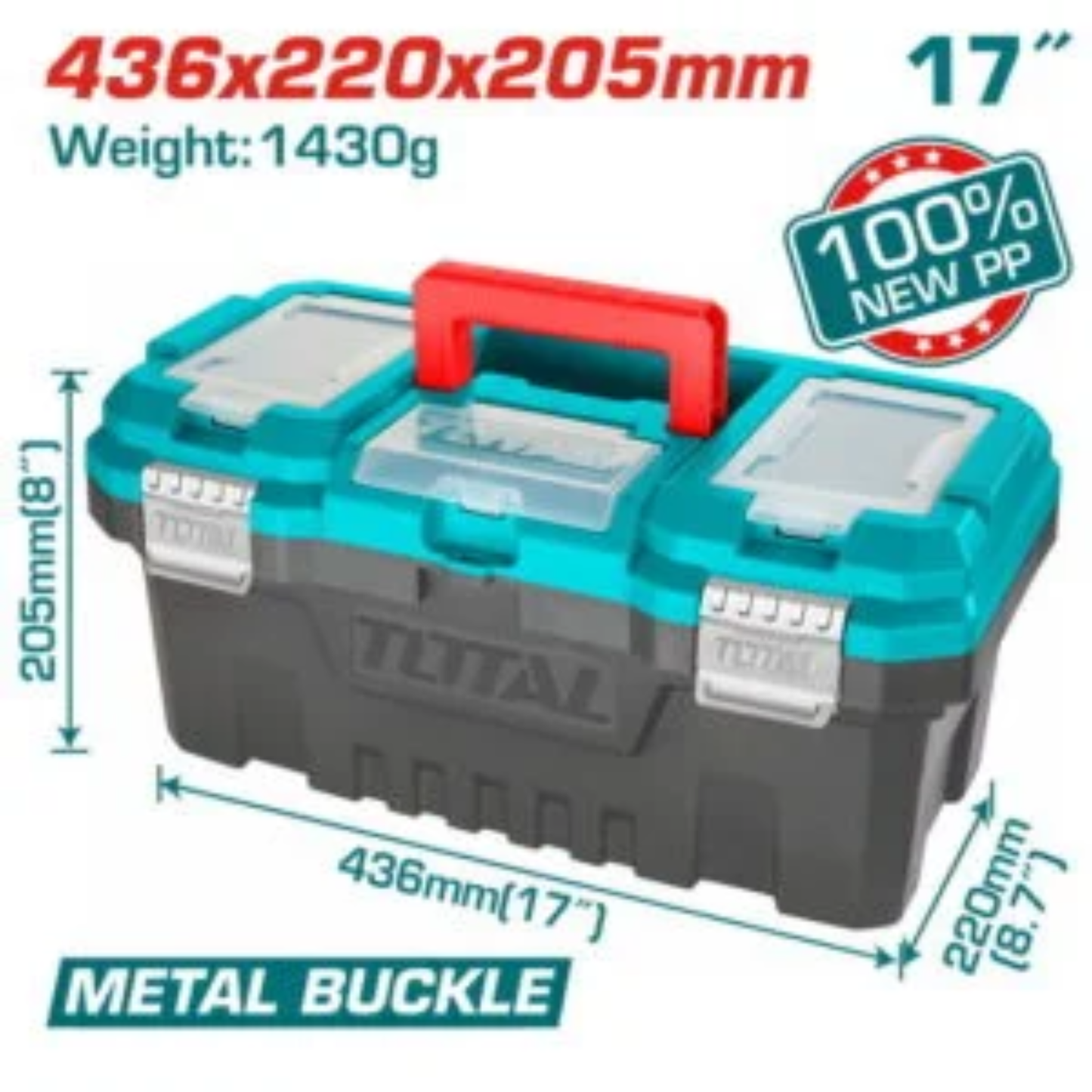 17" Plastic tool box TPBX0172