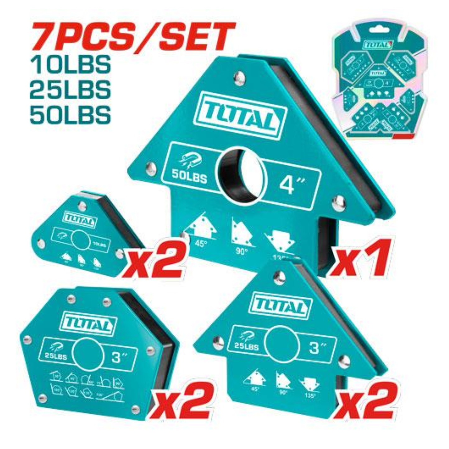 7 Pcs magnetic welding holder set TAMWH7006