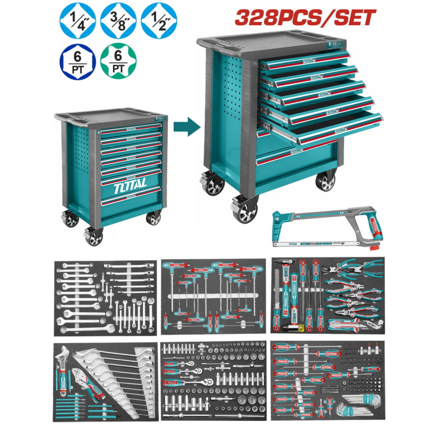 328 Pcs tool chest set THPTCS73281