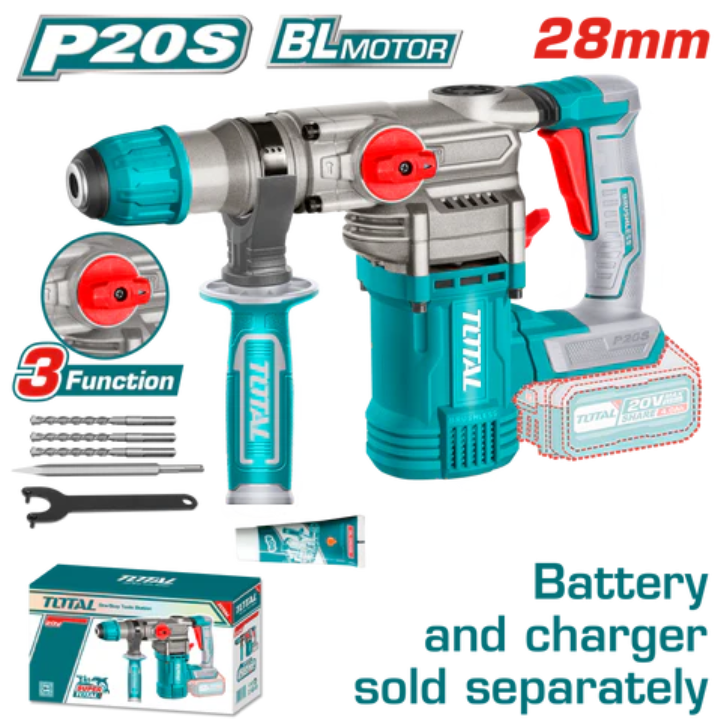 Lithium-Ion rotary hammer 4.5J 20V TRHLI20288