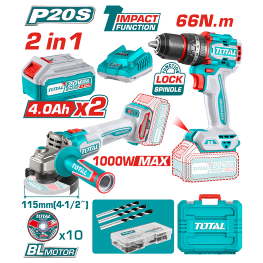 Lithium-Ion Cordless 2 PCS Combo Kit TCKLI20273