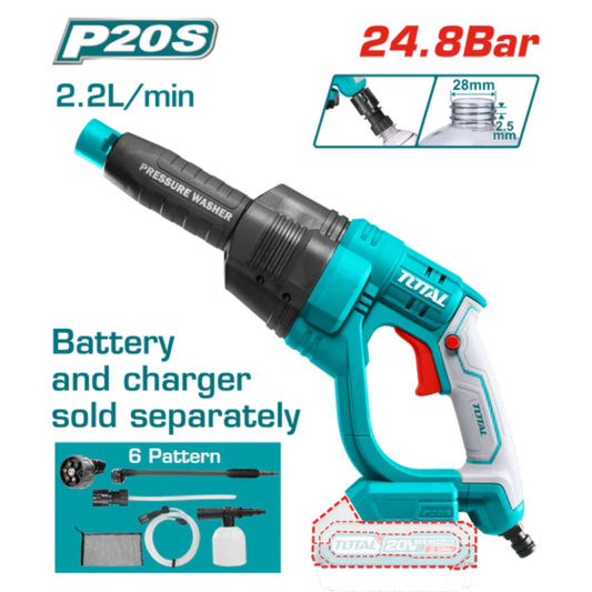 Cordless pressure washer 24.8Bar 20V TPWLI2008