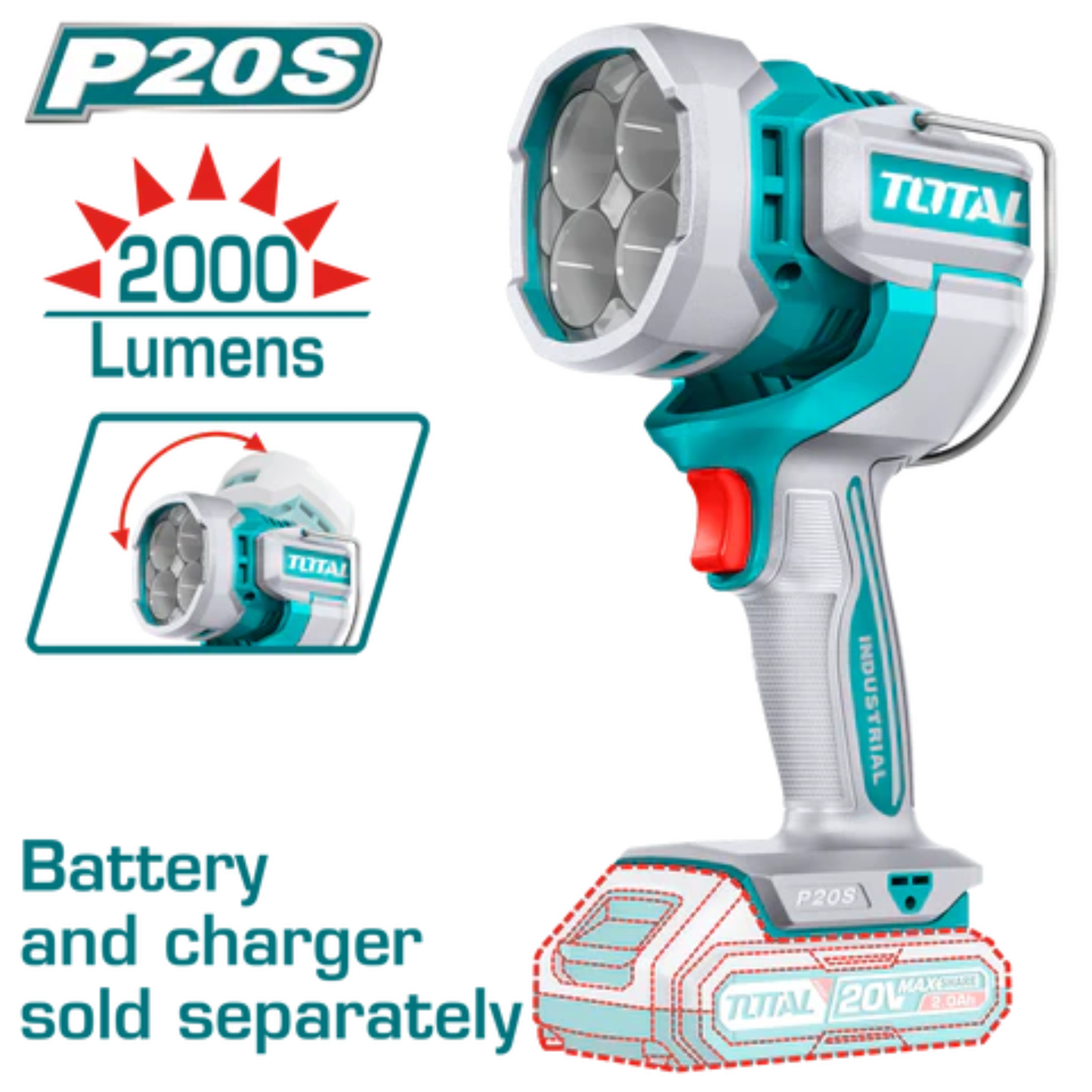 Cordless work lamp 2000 Lumen TWLI2088