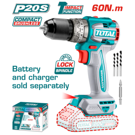 Lithium-Ion compact brushless impact drill 60Nm 13mm TIDLI206021