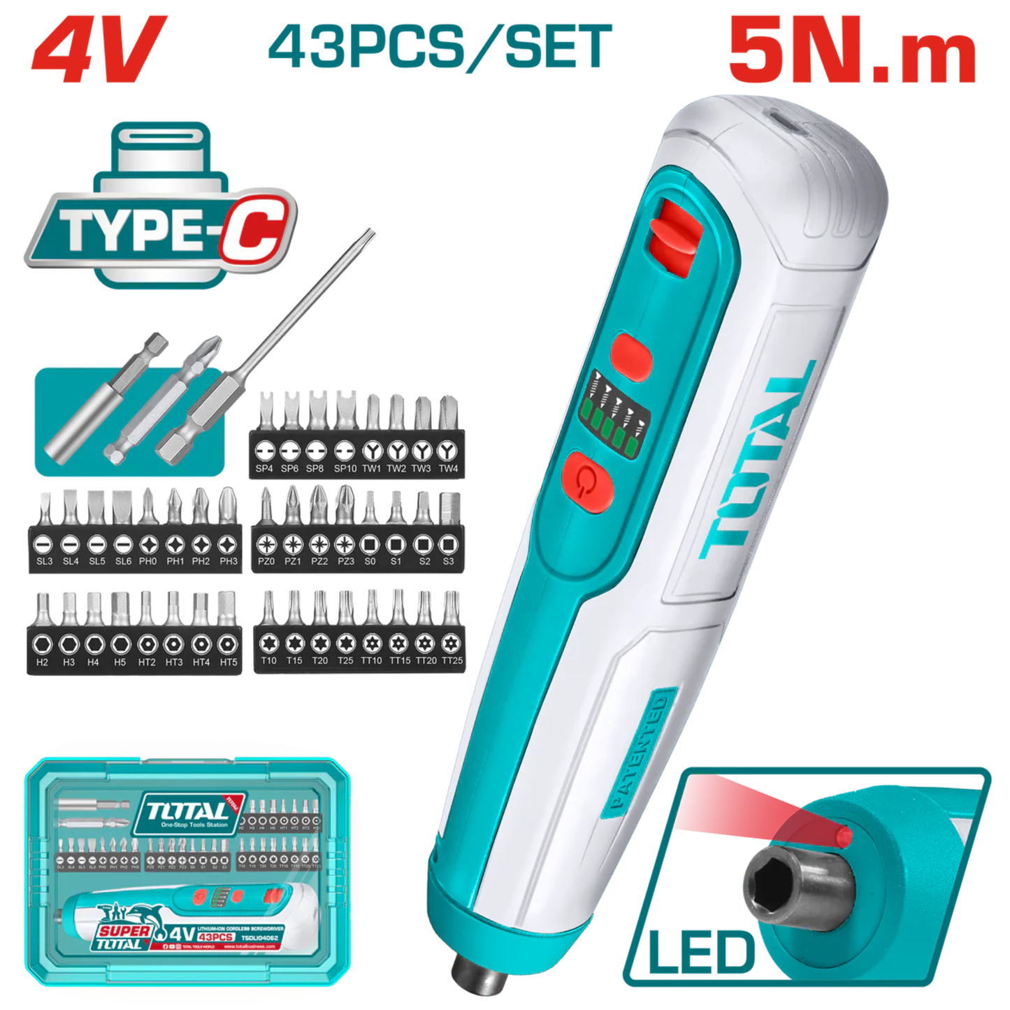 Cordless screwdriver 4V 5N.m TSDLI04062