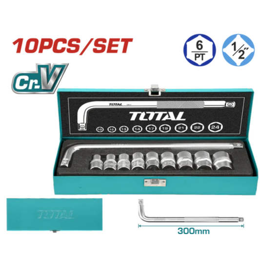 10Pcs 1/2" Socket Set THTL121101