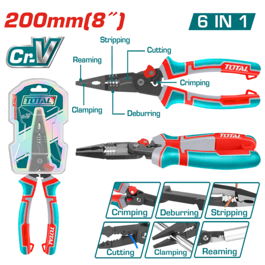 6-in-1 Multi-function long nose pliers 200MM THTMF286