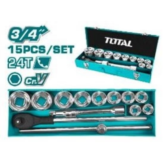 15 Pcs 3/4" Socket Set THT341151