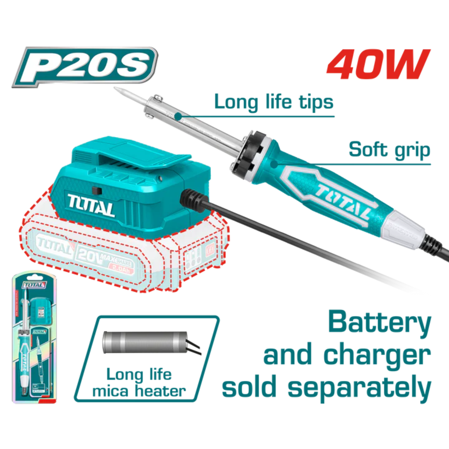 Cordless soldering iron 40W TSILI2001