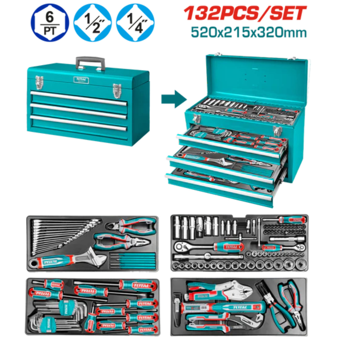 132 Pcs tools chest set THPTCS71321