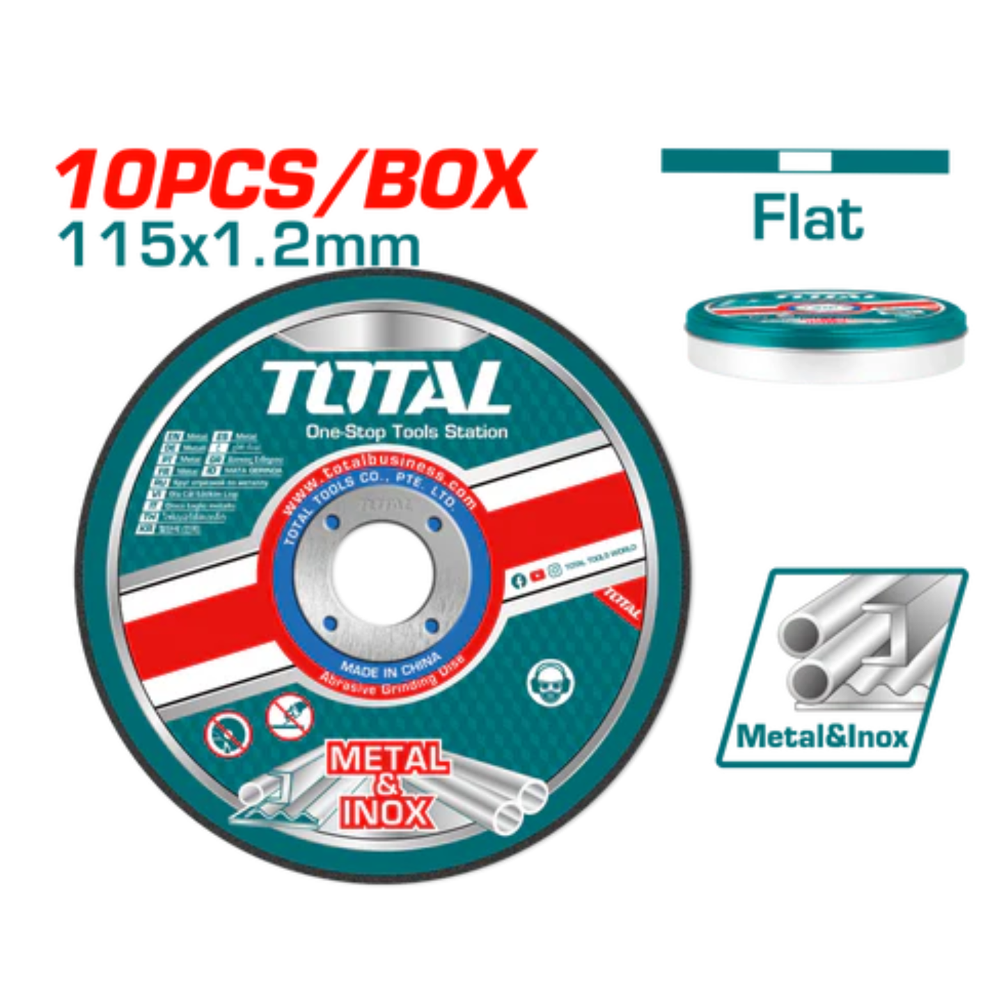 Abrasive Metal & Inox Cutting Disc 115mmx1.2mm 10pc Set TAC2211155