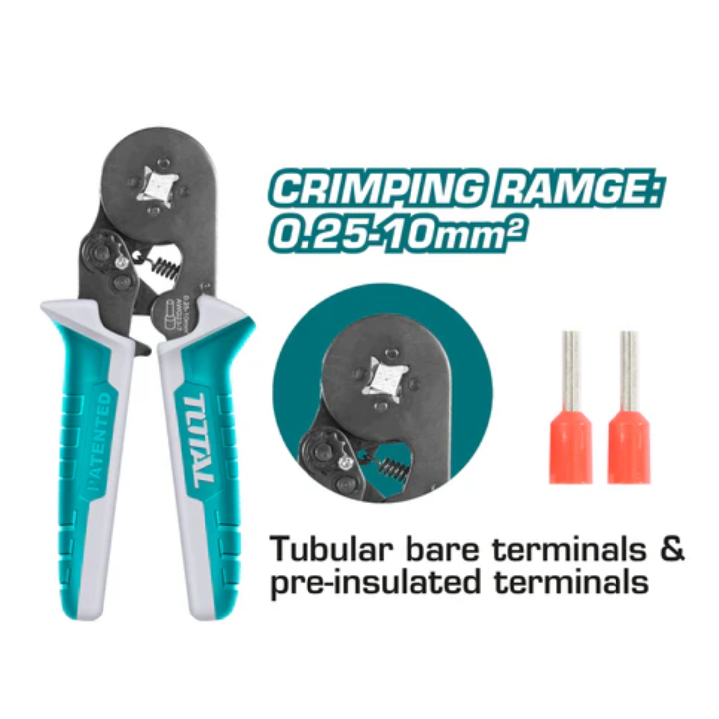 Bootlace Ratchet Crimping Plier 0.25-10mm2 THCPG2510